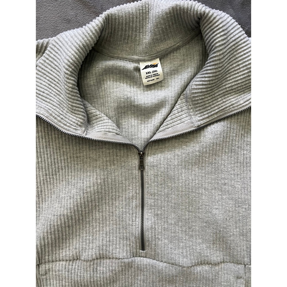 Avia Womens XXL Grey Ribbed Quarter Zip Pullover Sweatshirt AV35100141755 - Picture 2 of 7